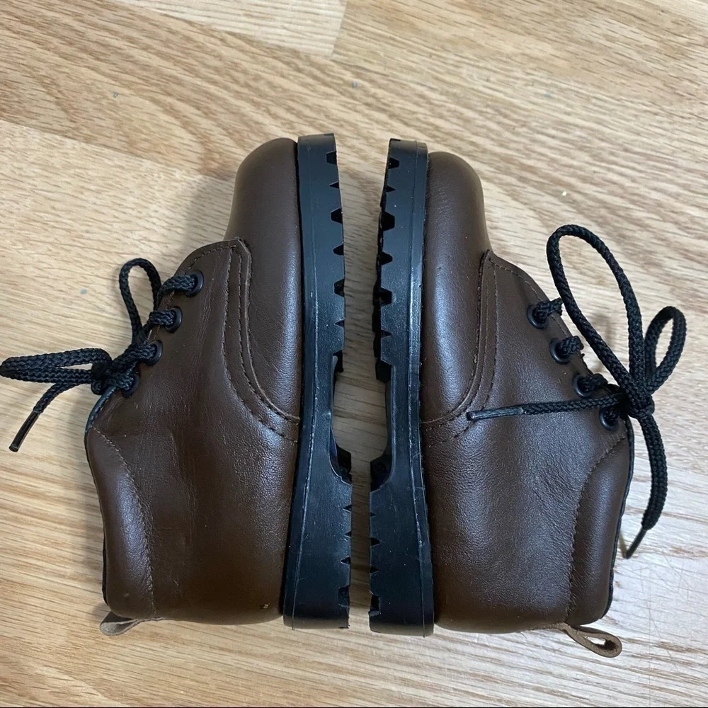 Amilio Leather Brown Boots Sz 5 EE Wide Baby Toddler Boys Kids